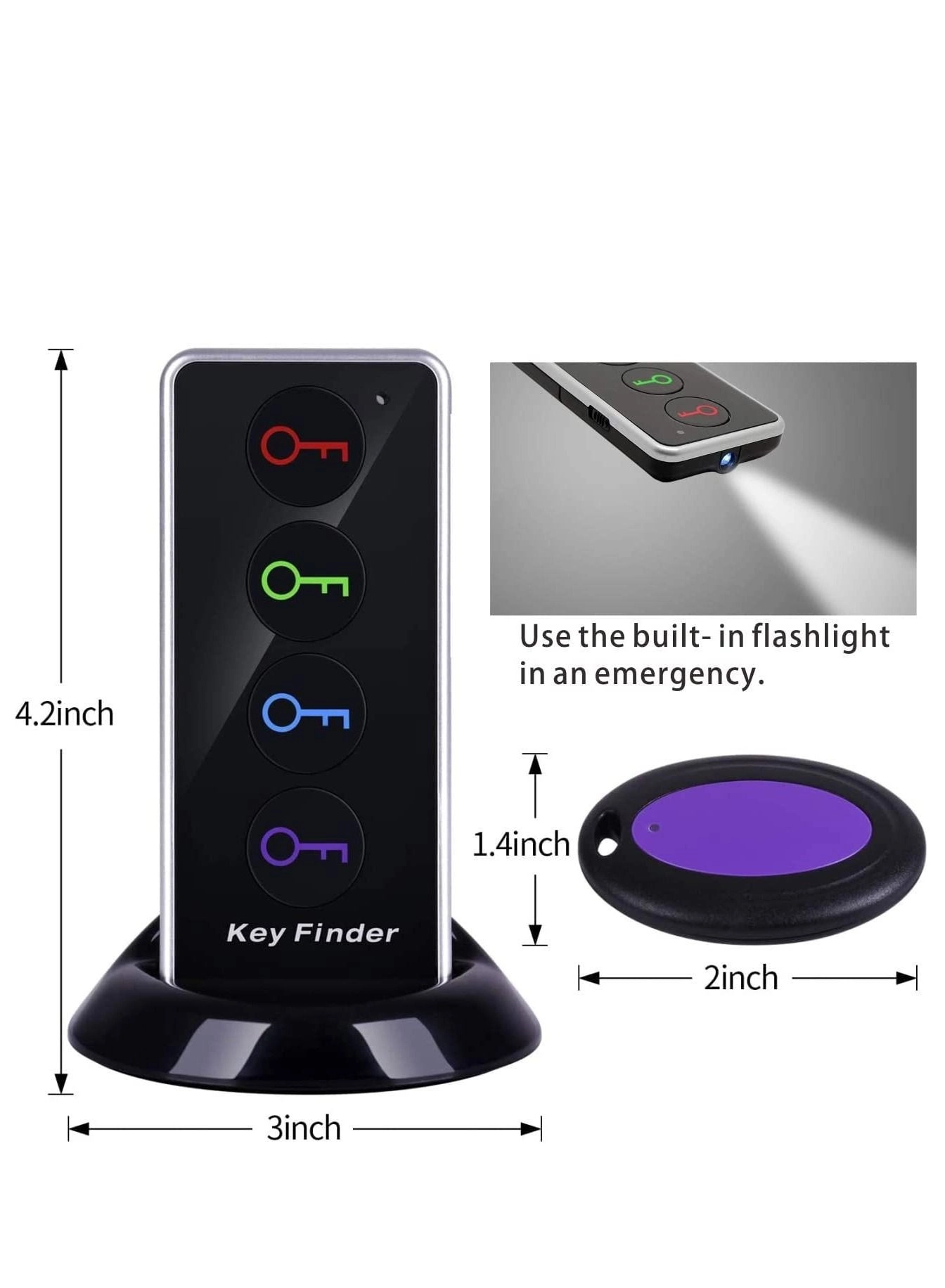 Key Finder - 1 RF Transmitter & 4 Receivers
