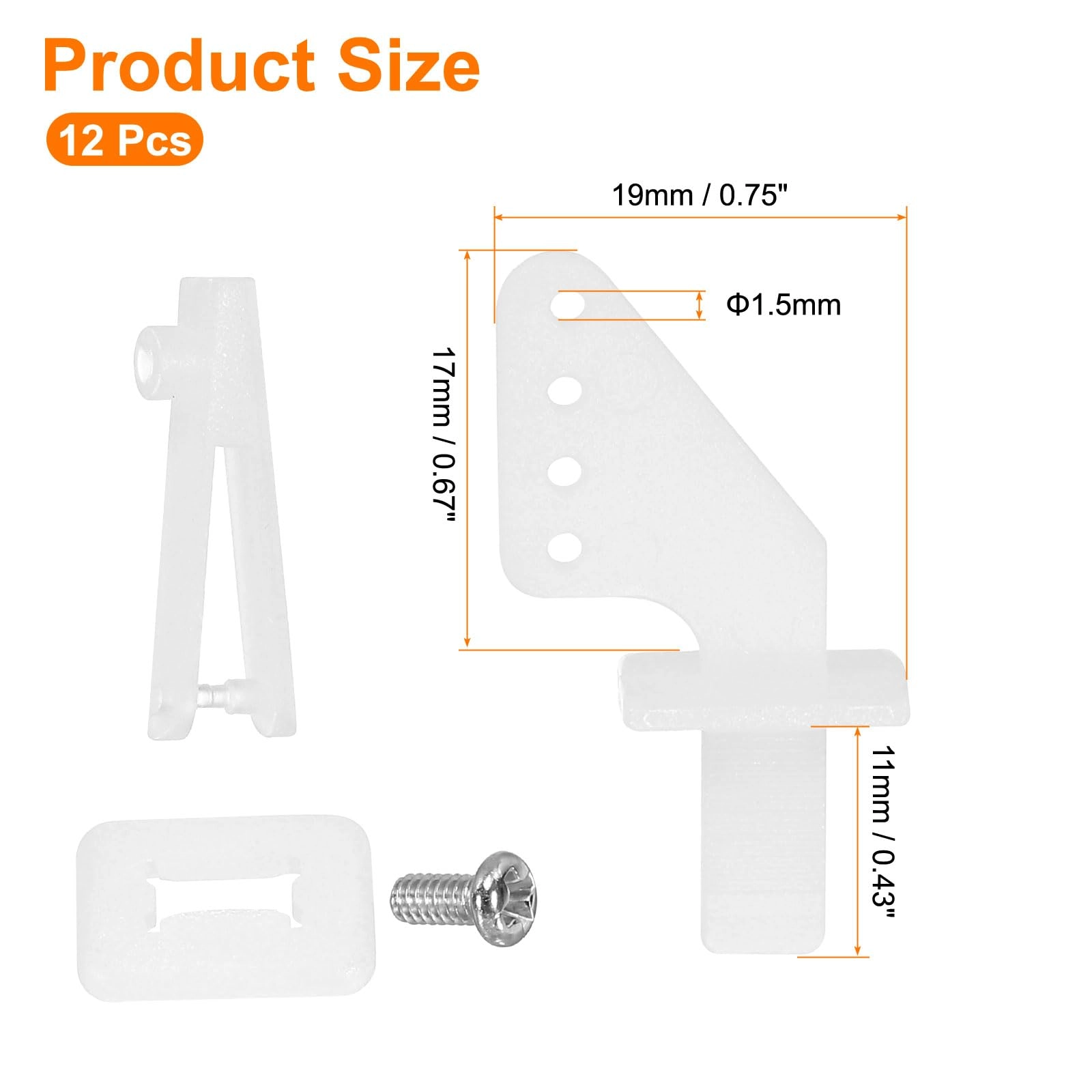 Control Horns - 12Pcs White