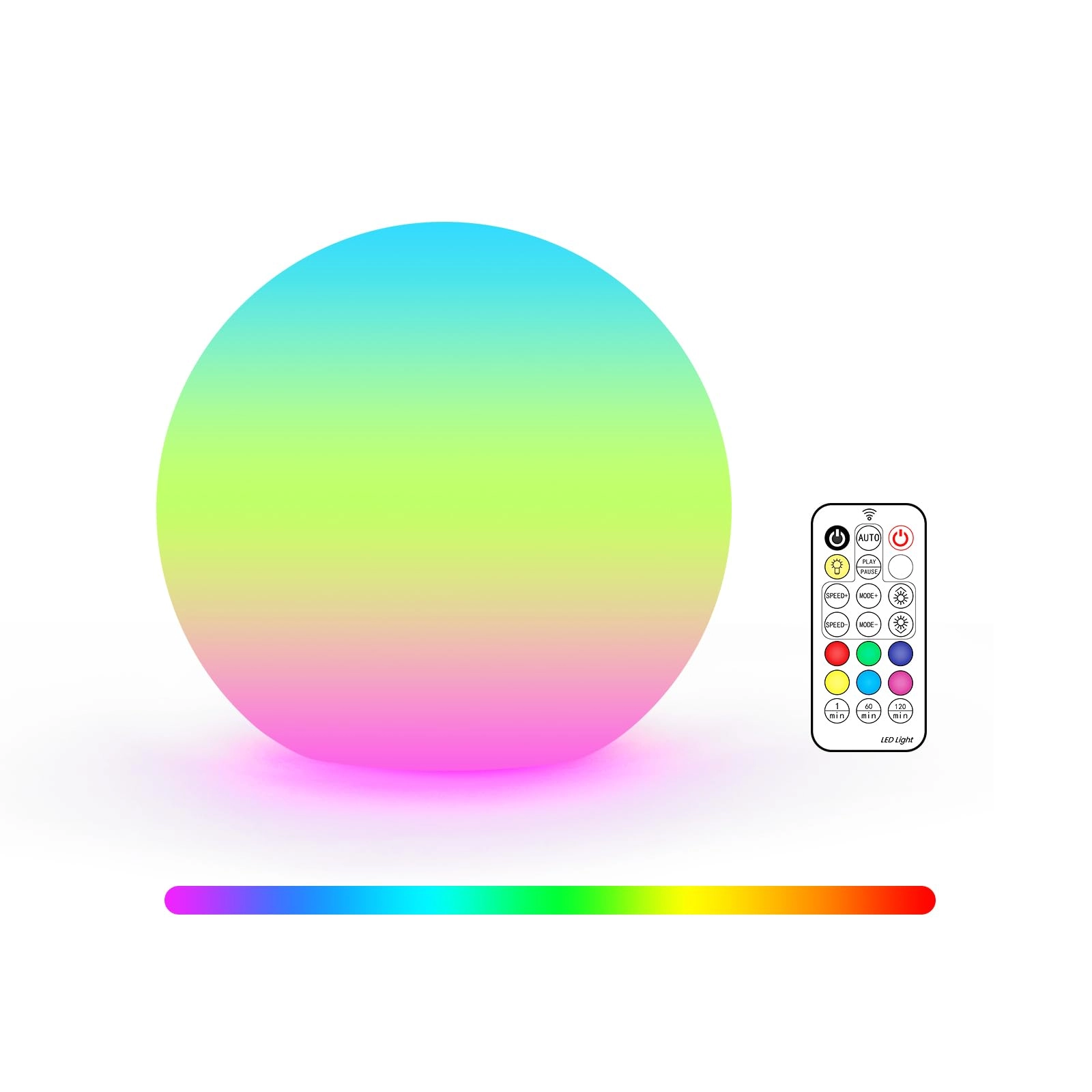 Loftek 3-inch Rechargeable LED Ball Lights - Battery Powered Multicolor