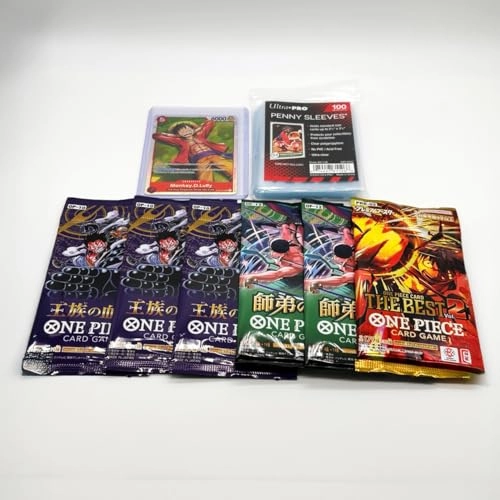 One Piece Card Game Booster Pack - 6 Sealed (OP-09/OP-10/OP-13) + Ultra Pro Card Sleeves - 100pcs