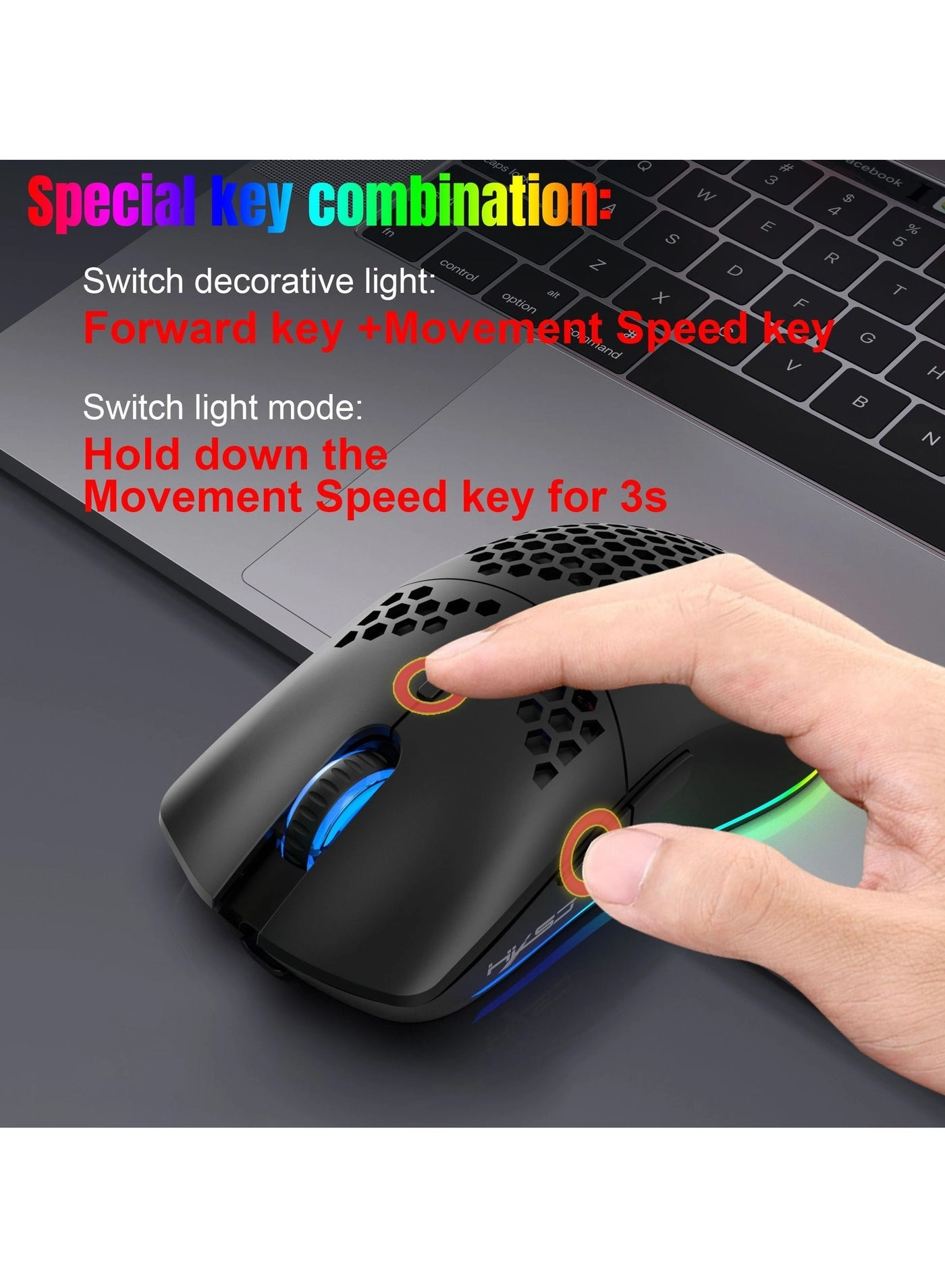 T66 RGB Gaming Mouse - Wireless