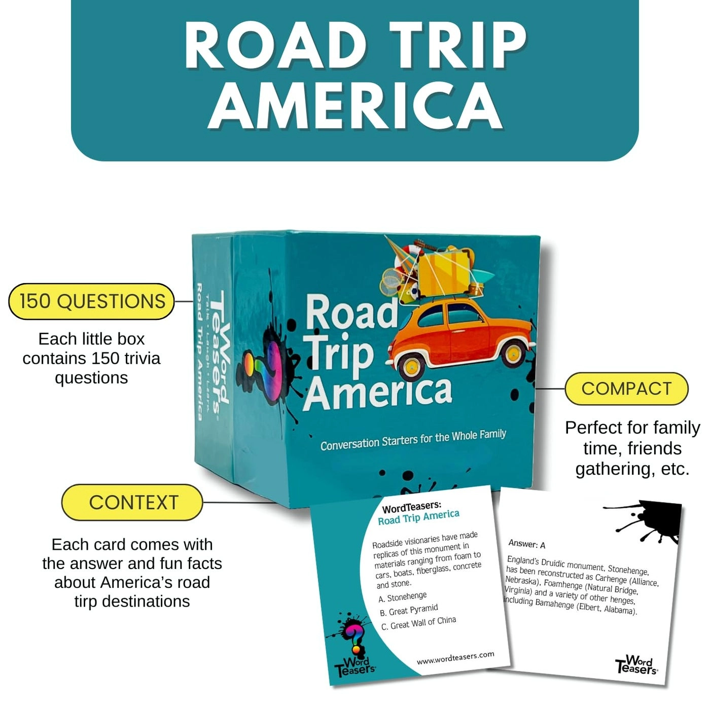 Road Trip America - Conversation Cards 150 Questions