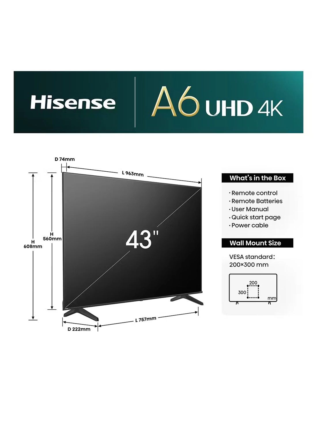 43A61N - 43 inch