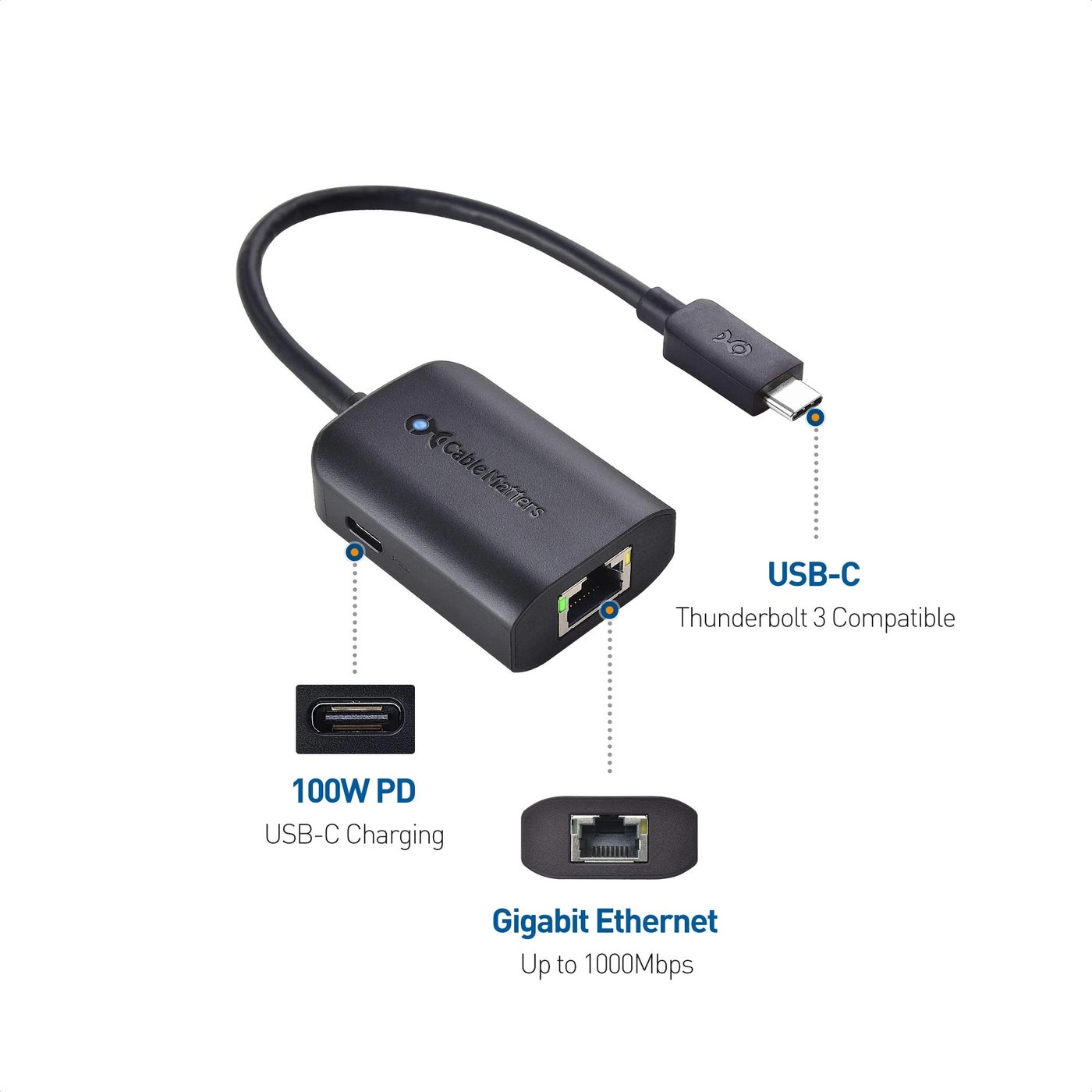 Charge Cable 100W Ethernet to USB-C