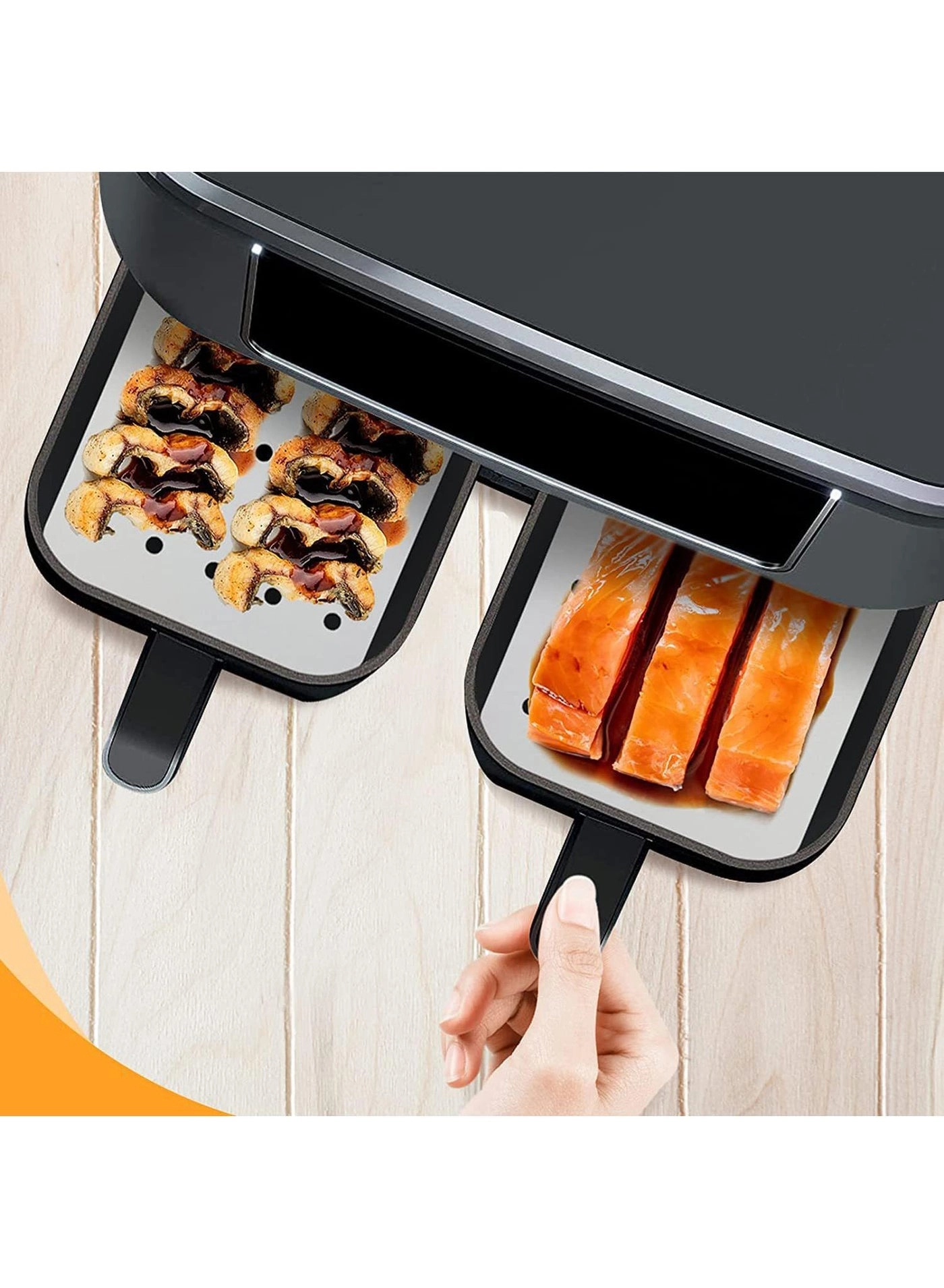 Air Fryer Liners - 100% unbleached natural food-grade wood pulp 200 pieces