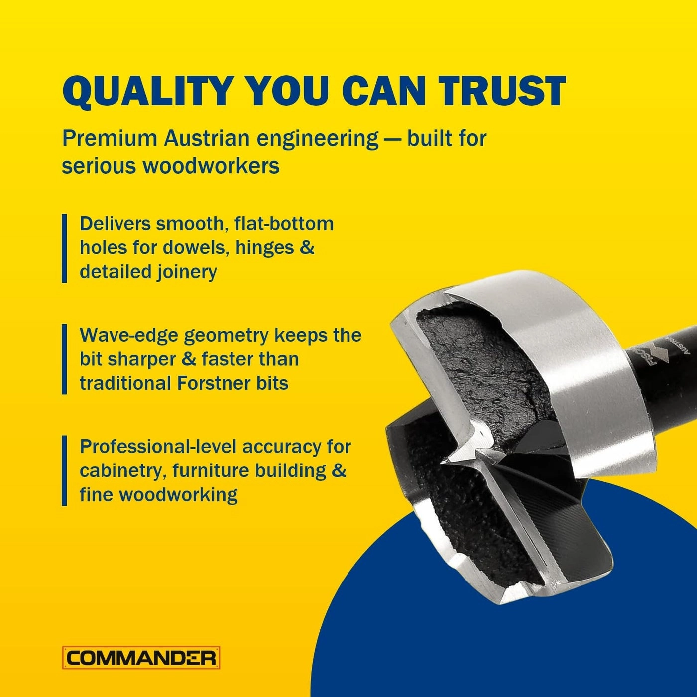 Black Shark Forstner Drill Bit - forged high-speed steel