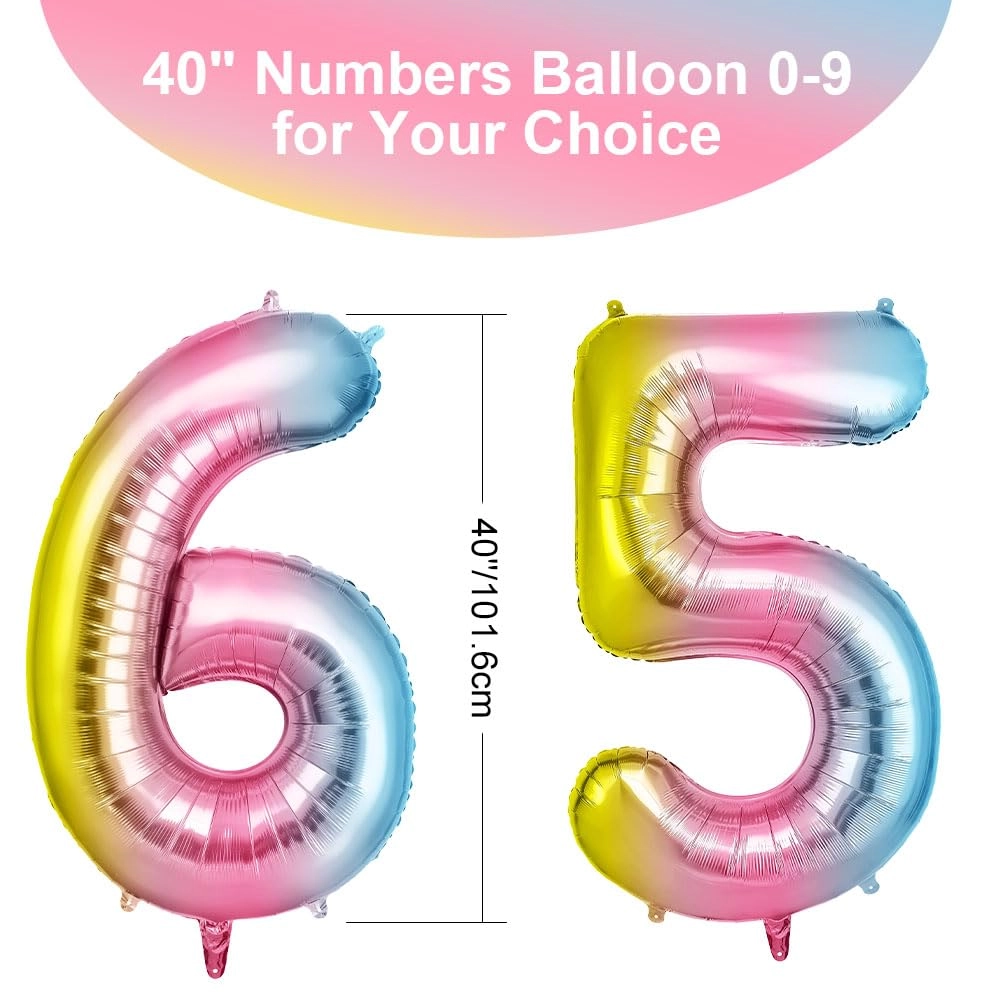 Number 65 Balloons - 2 Birthday