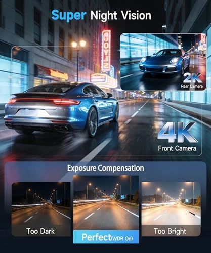4K+2K Front Rear Car Dashcam
