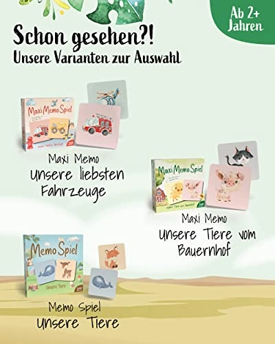 Maxi Memo Game Our Wild Animals - 2 Years 1 pieces
