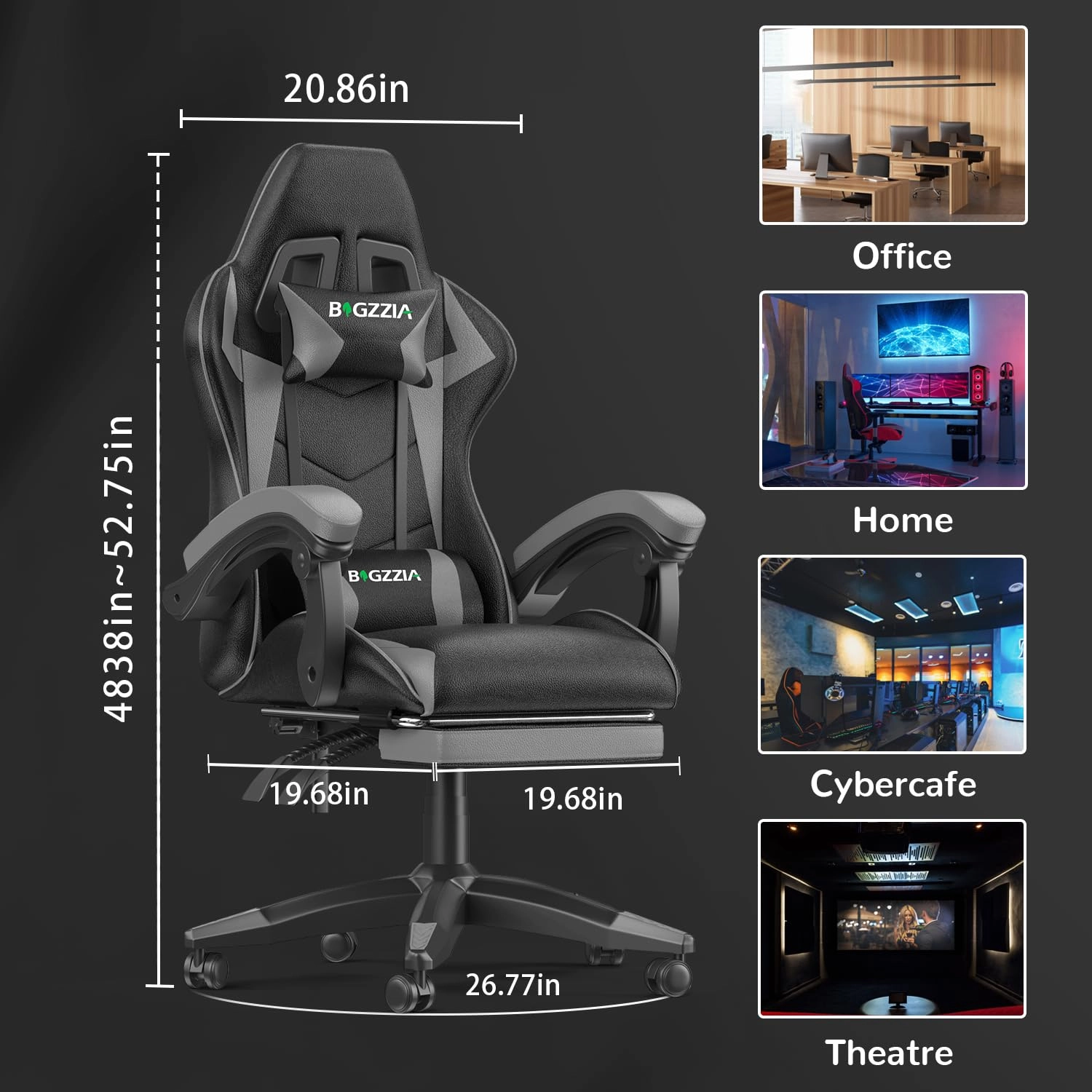 A gaming chair - Adjustable Height Reclining Feature
