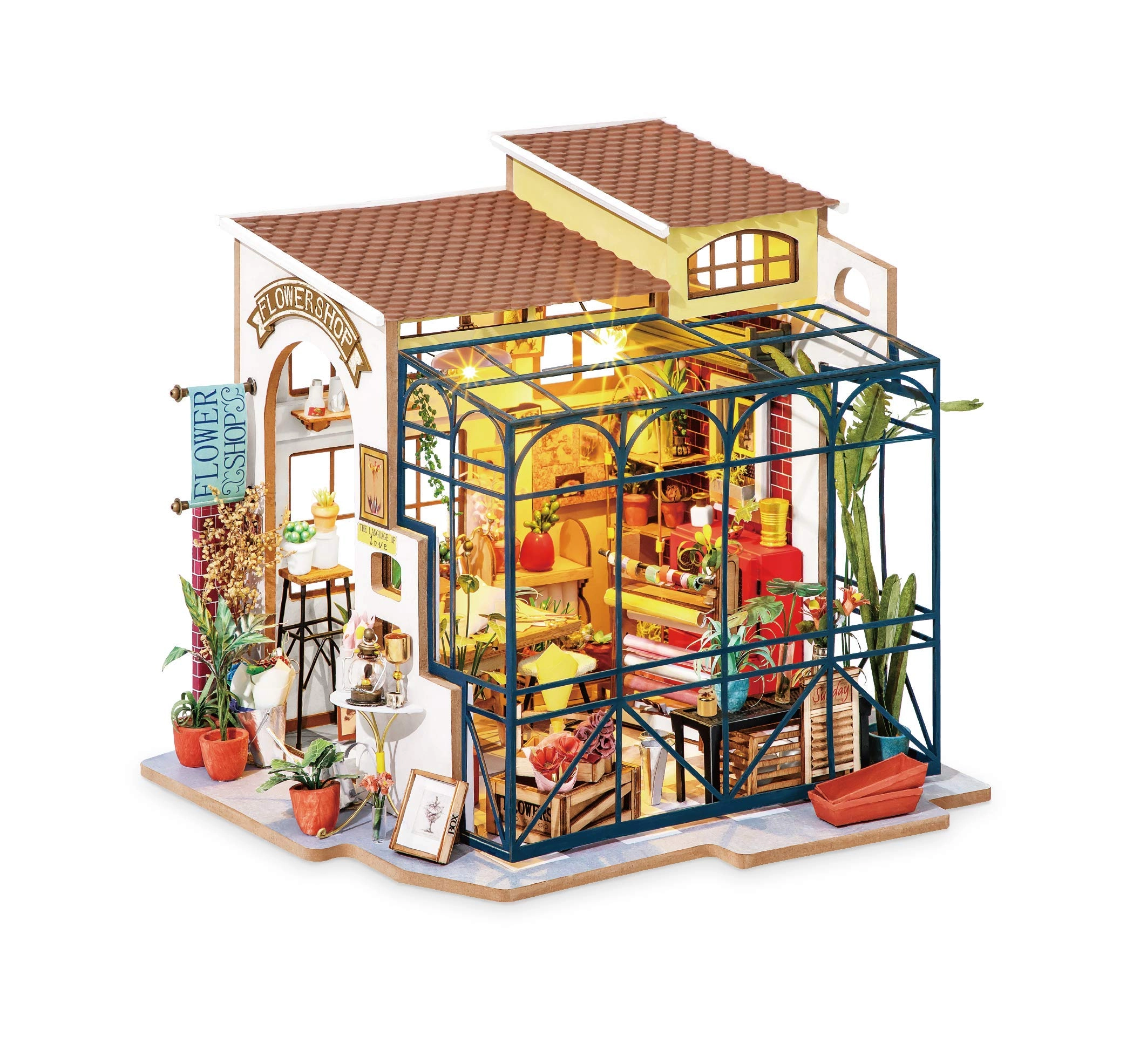 DIY Miniatures Dollhouse Kit - Emily's Florist 1/24