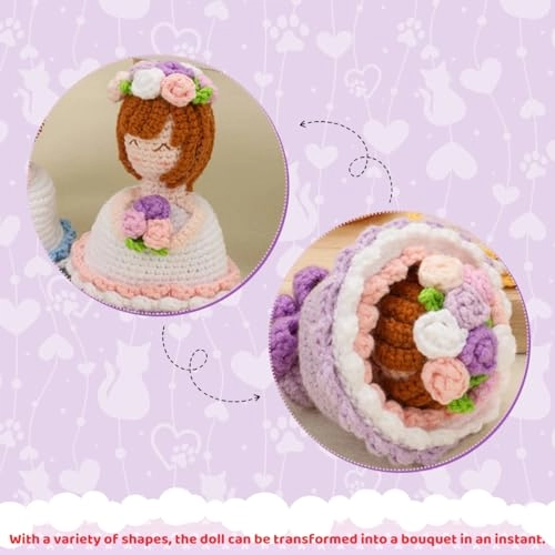 Crochet Flower Bouquet - Handmade Purple