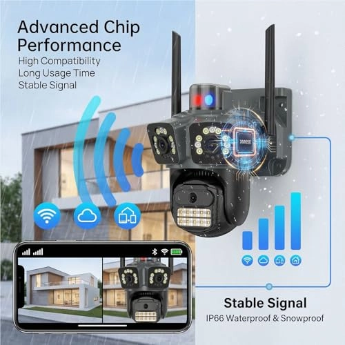 Three Lens Security Camera Outdoor 1080p