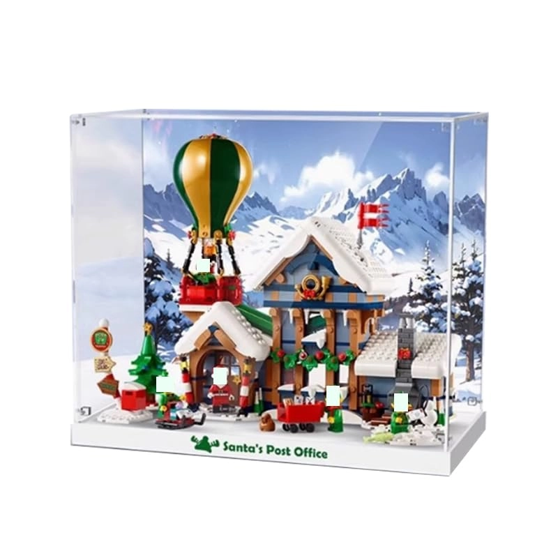 Acrylic Display Case - Santa Claus Post Office Christmas Lego