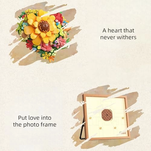 Heart Flower Sunflower Building Set - Floral