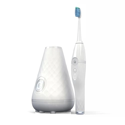 UV Sanitizing Sonic Toothbrush and Cleaning Station - Dual Speed White