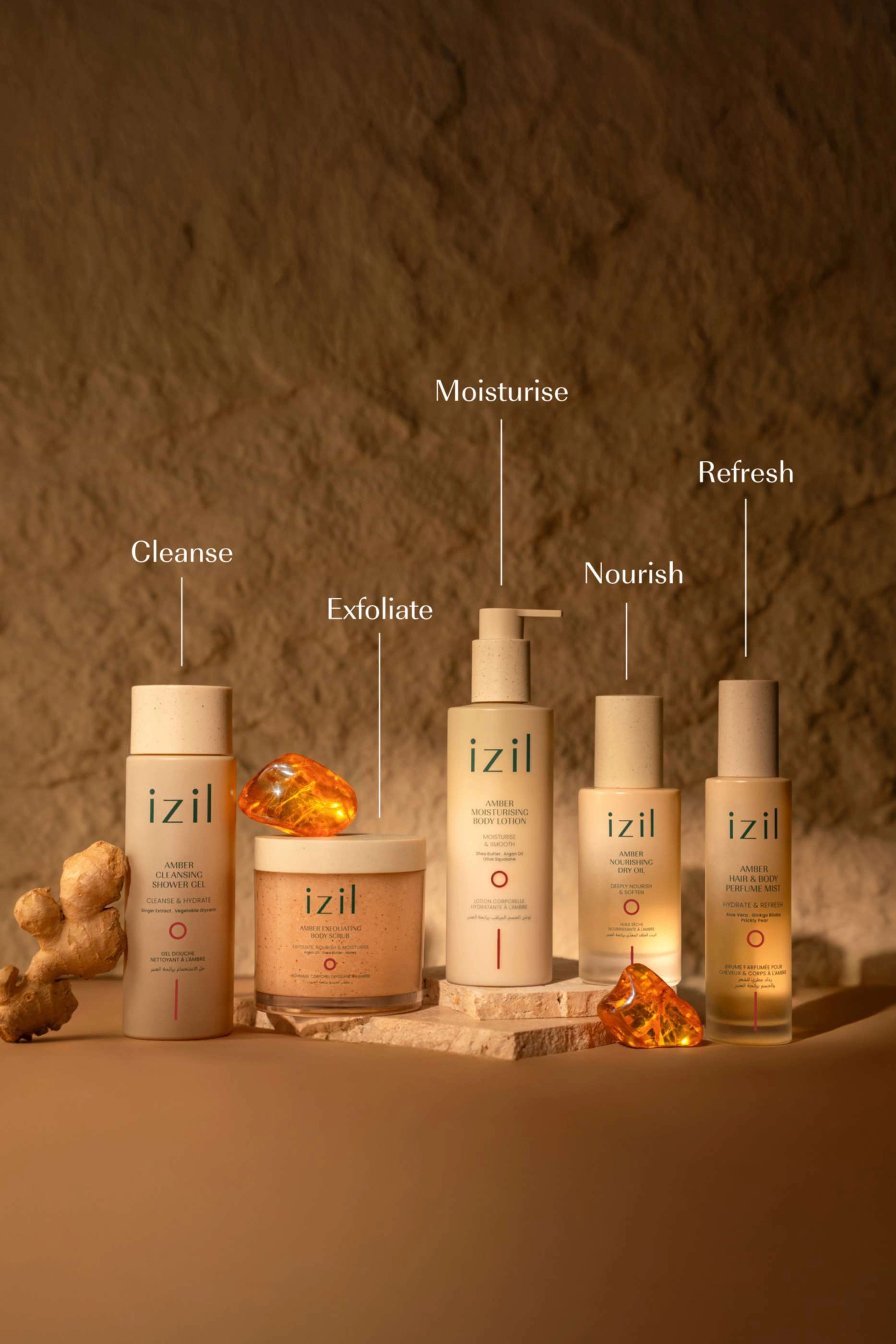 Sensual Nights in Marrakech Amber Hair & Body Perfume Mist - 100ml woody amber with a spicy hint of ginger