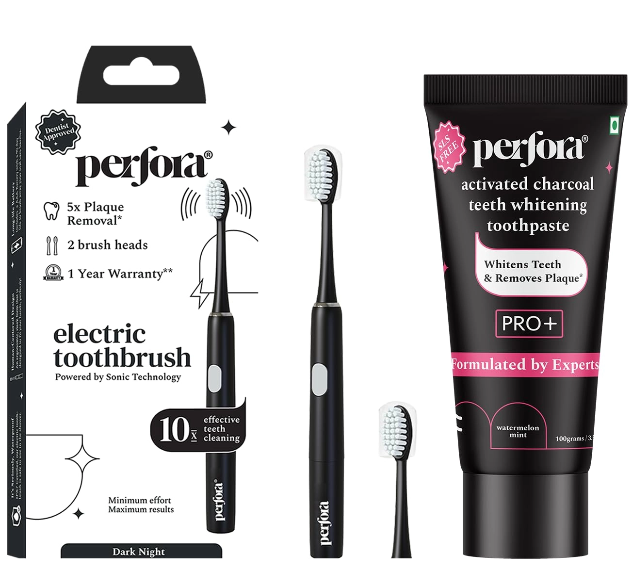 Electric Toothbrush 002 - Lilac Lavender + Charcoal Toothpaste - Vitamin Enriched