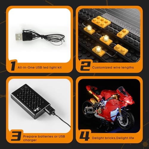 LED Lighting Kit for LEGO 42202 Ducati Panigale V4 S Motorcycle - Plastic 1