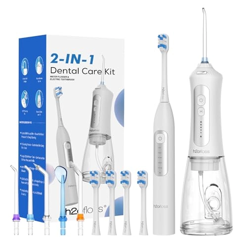 Sonic Electric Toothbrush - Rechargeable 2000mAh + Water Flosser - 2500mAh 300ml Tank