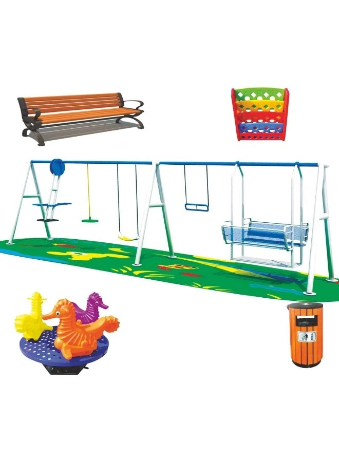 Multi Purpose Kids Outdoor Playing Equipments - 770x320x280cm 2+ Years
