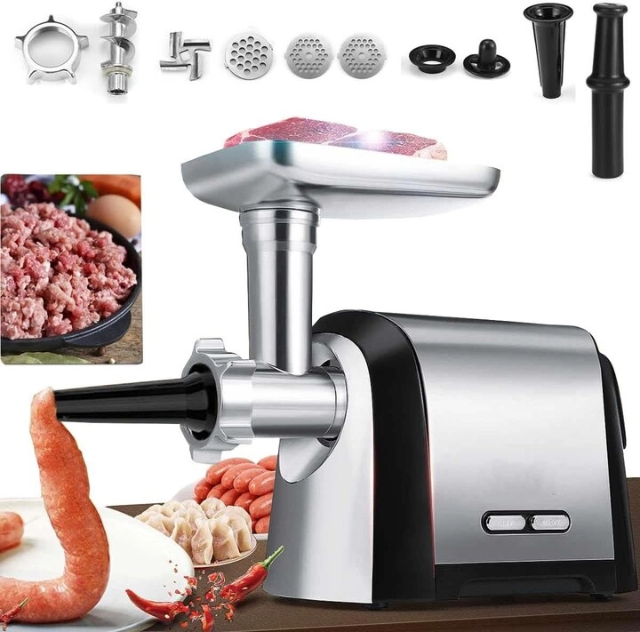 Matkho Electric Meat Grinder - 3-in-1 3 Stainless Steel Discs Sausage Filler