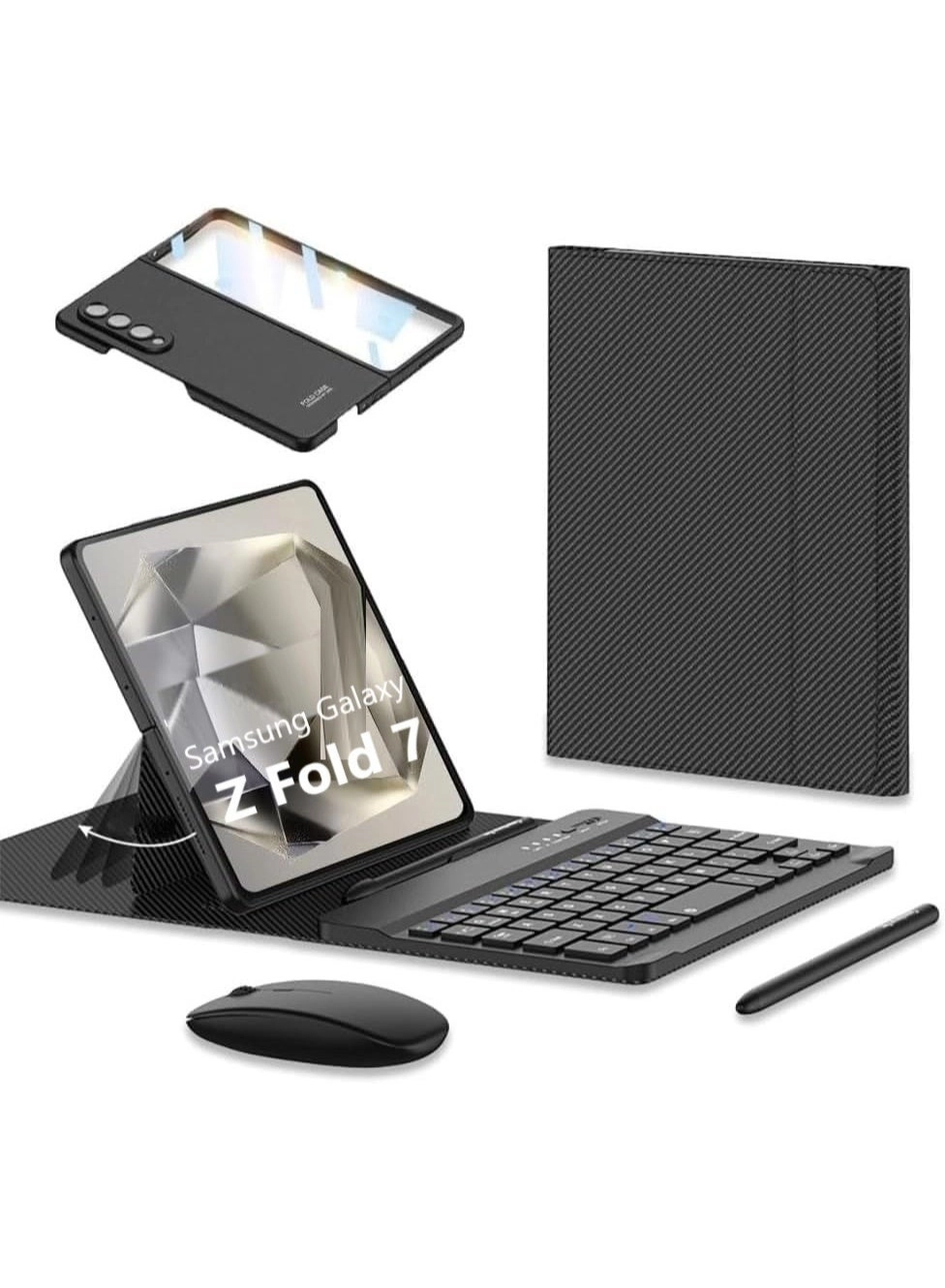 Muzz Galaxy Z Fold 7 - Carbon Fiber Keyboard Case