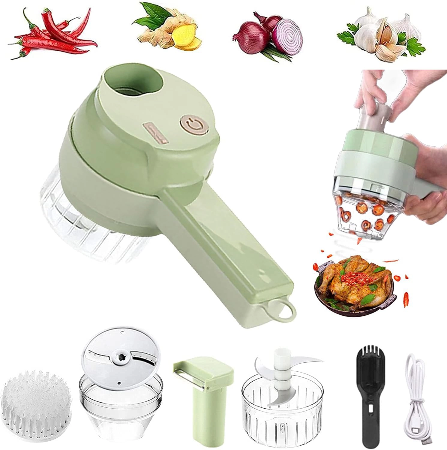 Jocaluyia Handheld Electric Vegetable Cutter - 200ML 40W