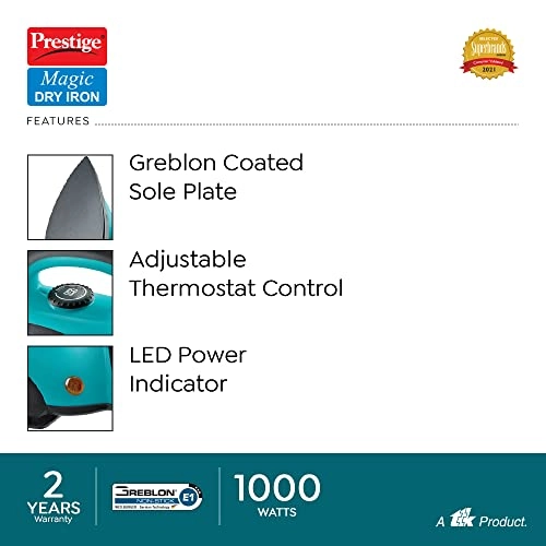 Magic Dry Press Iron - 1000 watts Blue