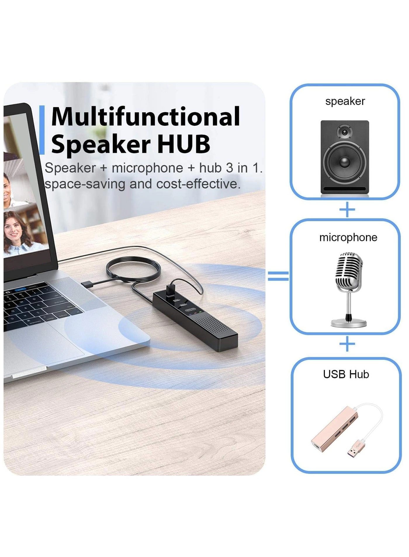 3-in-1 Computer Speaker - USB Powered