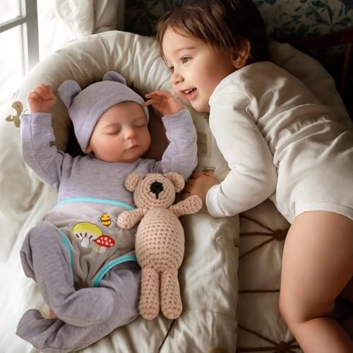 Reborn Baby Doll - 17 Inches Vinyl Boy Closed-Eyes Ages 3+