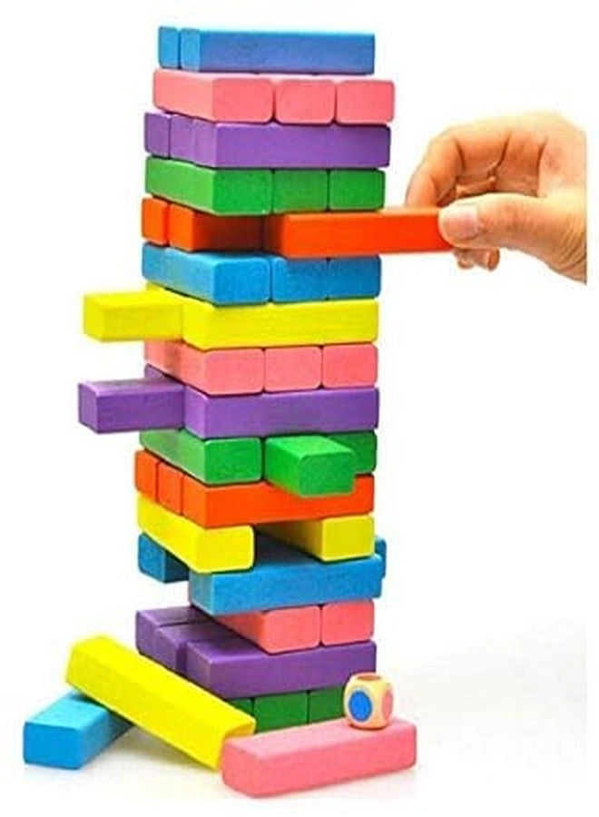Wooden Colorful Building Blocks - 54pcs