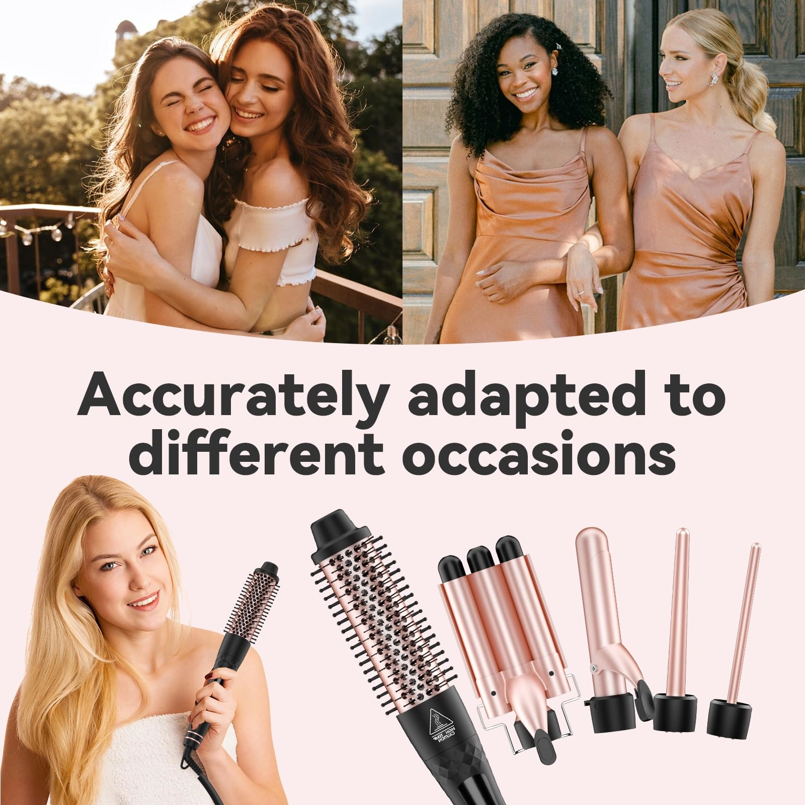 5-in-1 Interchangeable Curling Iron Wand Set - 1.5 Inch 0.35-1.25 inch