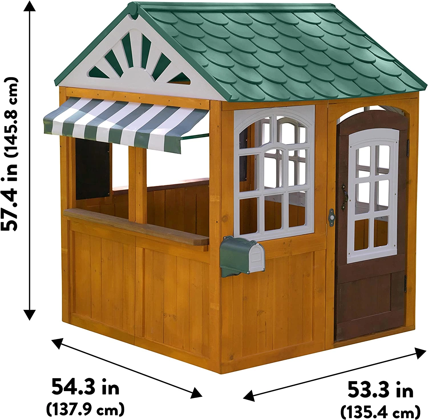 Garden View Playhouse - 100% cedar 135.38 x 137.92 x 145.8 cm
