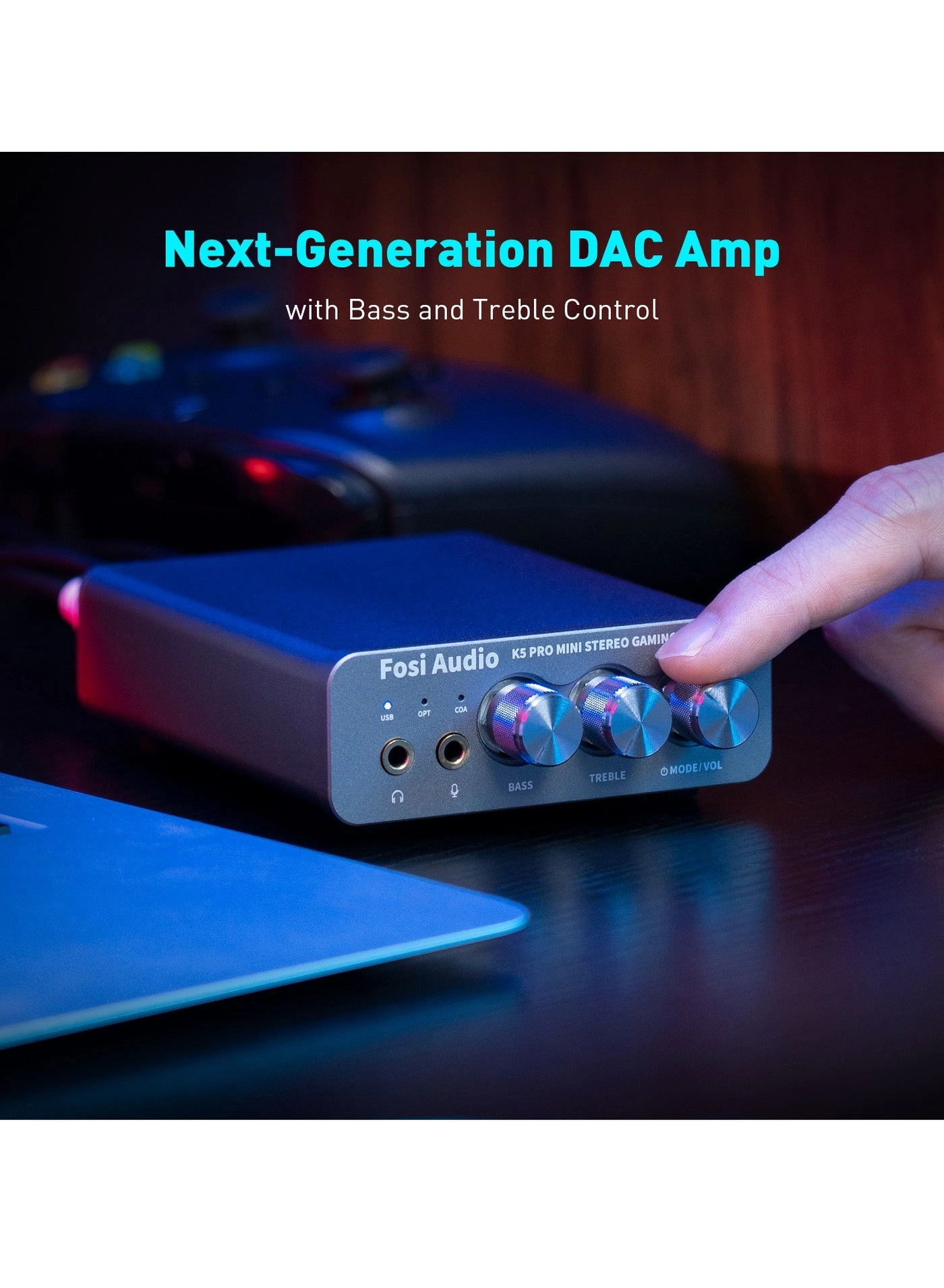 K5 PRO - USB Gaming DAC Microphone Headphone Amplifier