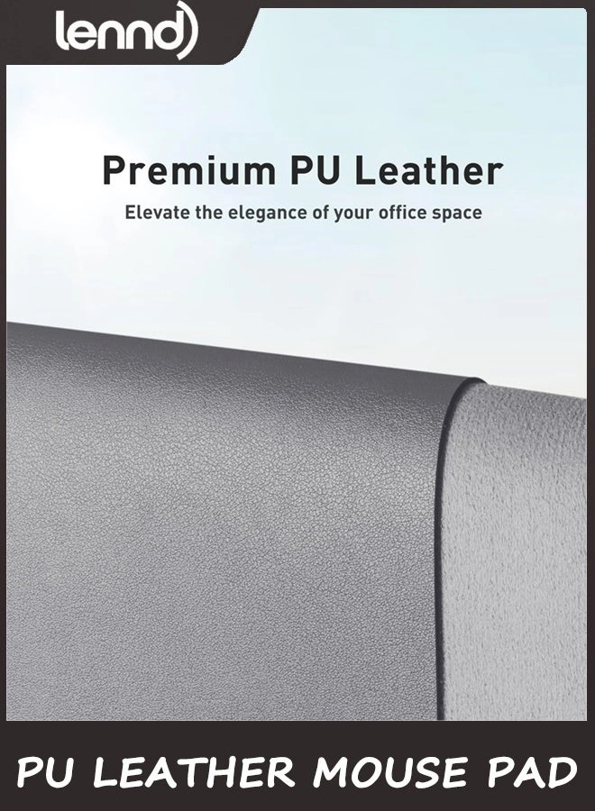 Non-Slip Large PU Leather Office Mouse Pad - 80x40 cm