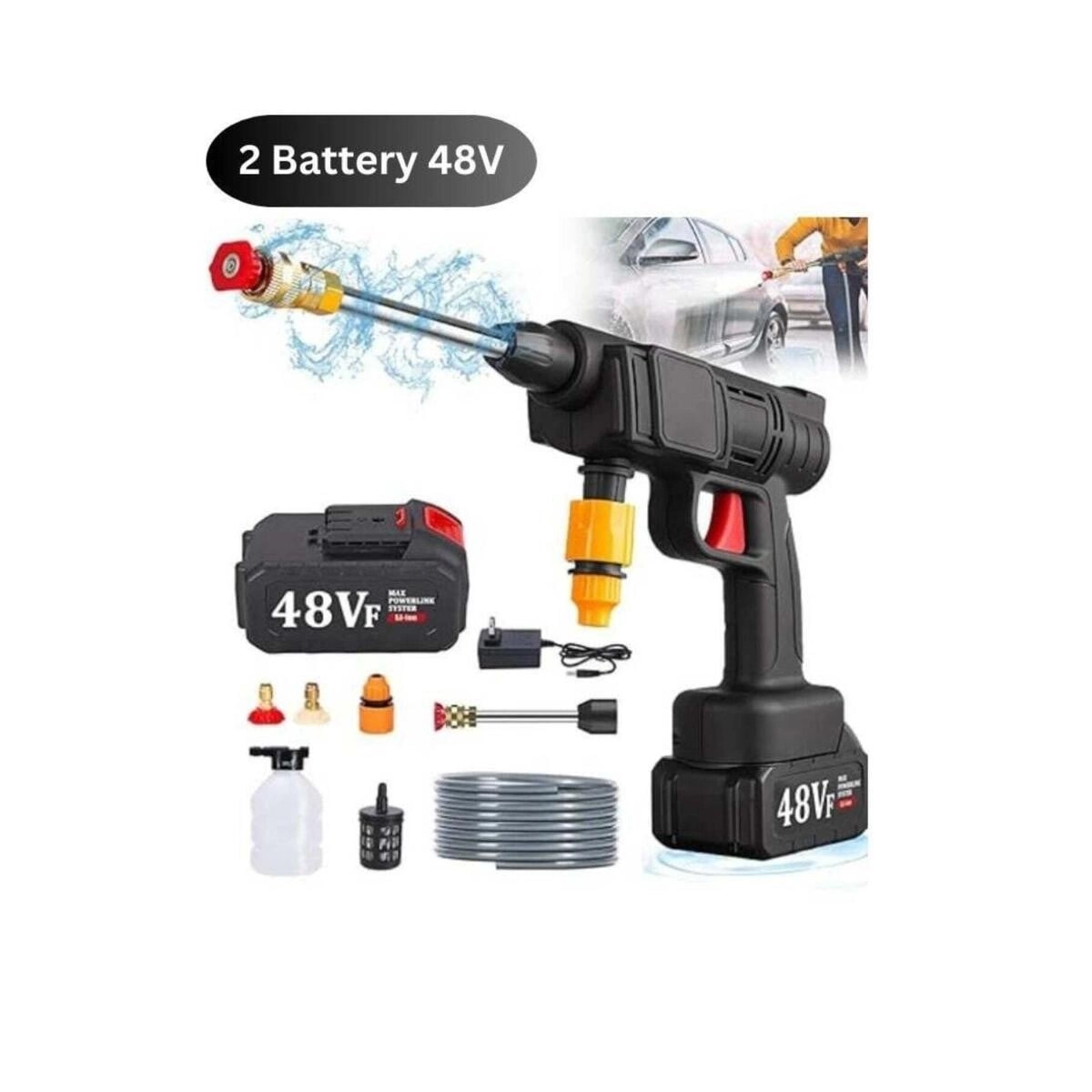 Tradeo 48V Cordless High-Pressure Water Sprayer - 2 Spray Modes Rechargeable