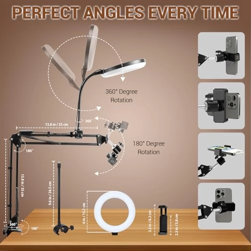 Overhead Phone Mount - Ring Light Flexible Arm