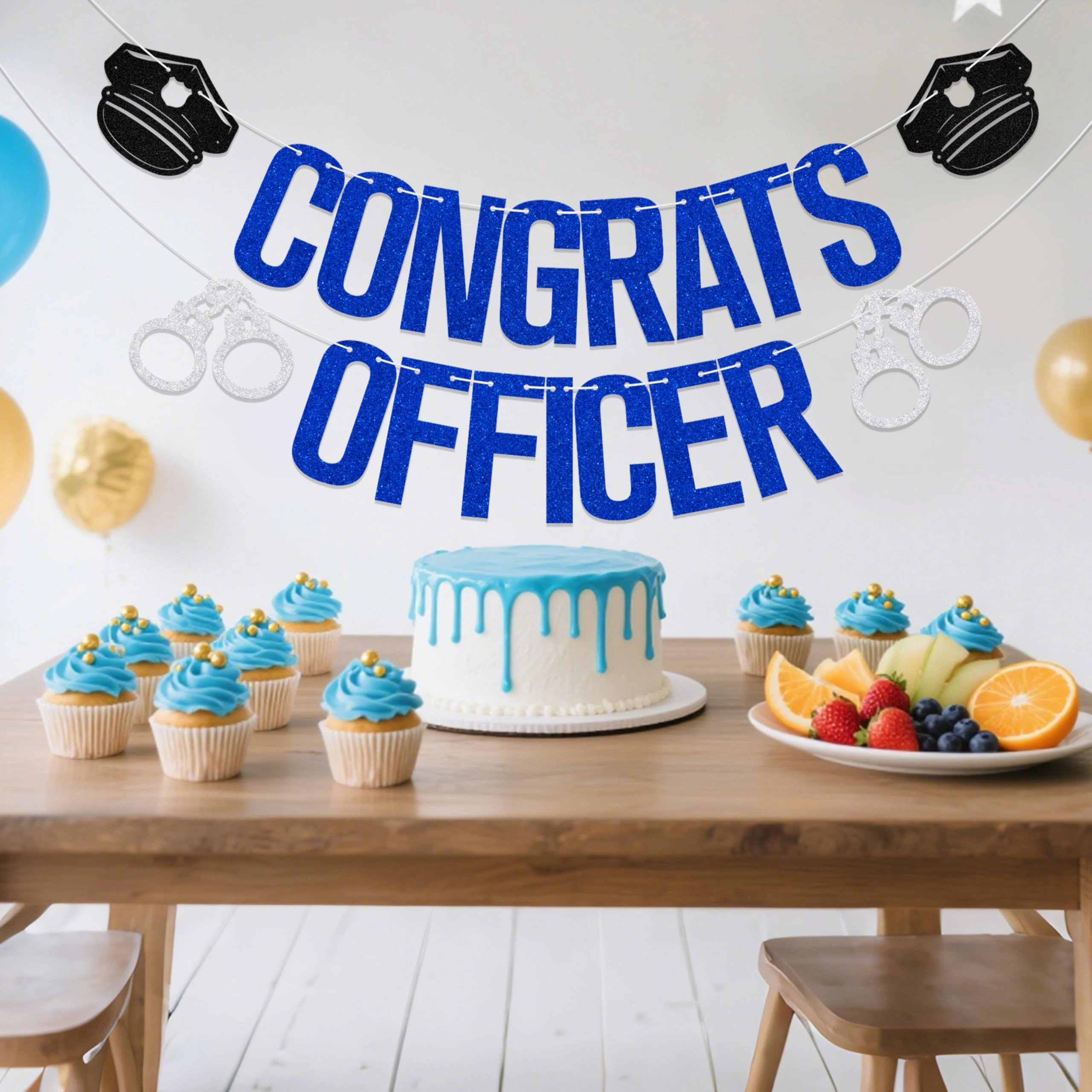 Congrats Officer Banner - 1.0 Count Birthday, Graduation, Retirement