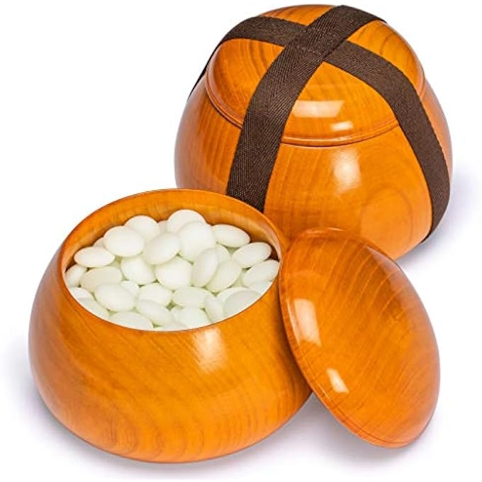 Shin Kaya - Reversible 19x19 / 13x13 Double Convex Yunzi Stones Jujube Wood Bowls