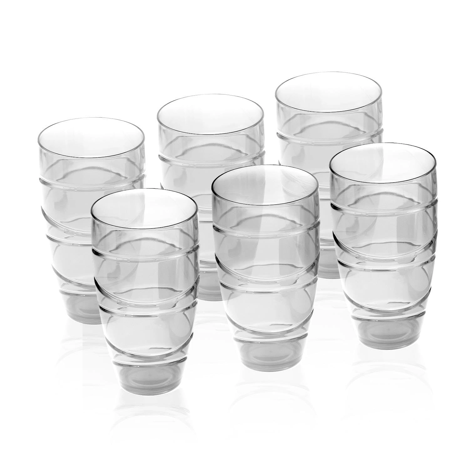 Livhome Swirl Reusable Cup - 6 pcs - Stackable - 550 ml