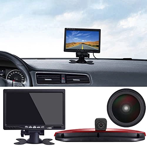 Rear View Mirror Monitor - 4.3 Inch Wired + Brake Light Camera - 1280 x 720 Night vision