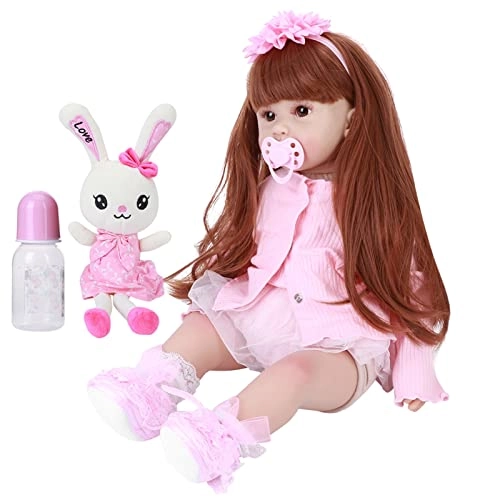 Reborn Baby Doll - 60cm Silicone brown eyes Ages 12 months+