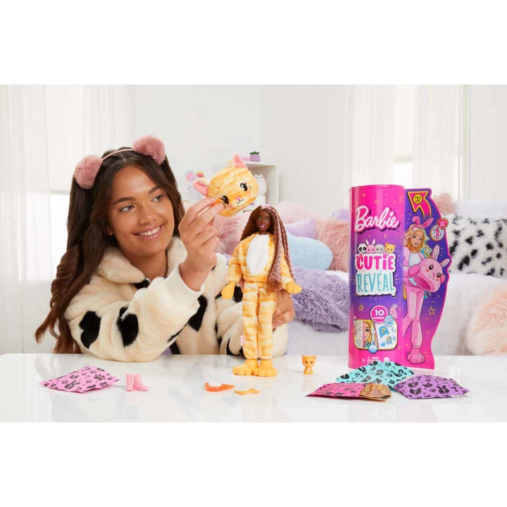Good Vibes Bear Barbie Fashion Doll - Cutie Reveal Care Bears Series 2 10 Surprises Ages 3+