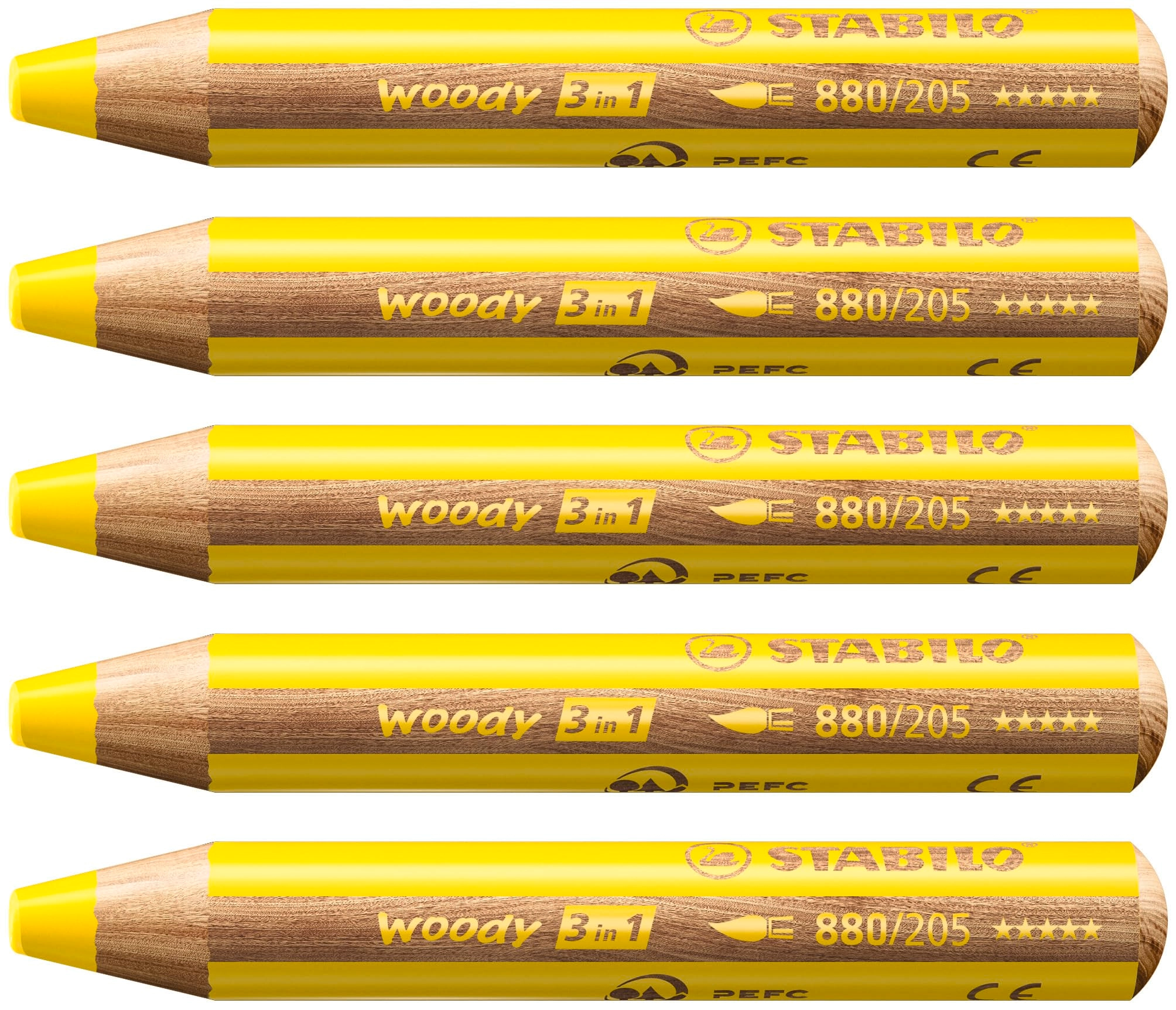 Stabilo woody 3 in 1 Watercolour Crayons - 5 Pcs