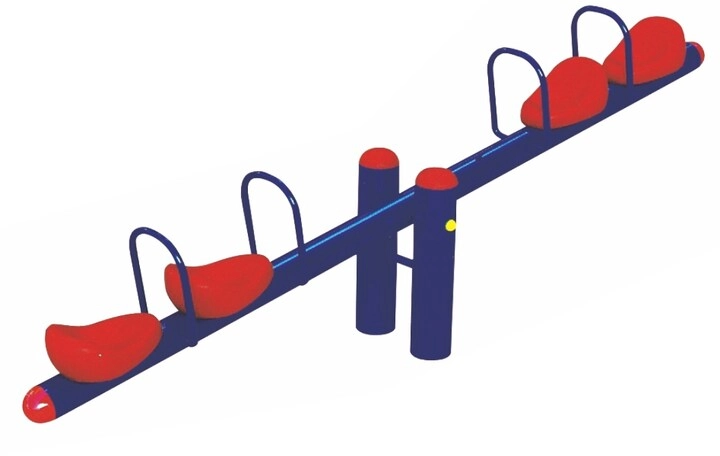 Rainbow Toys Spring Rider Seesaw - 4 Kids Seat 300x45x85cm