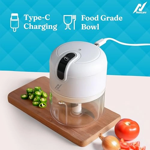 Mini Electric Chopper - 250ml One-Touch Operation