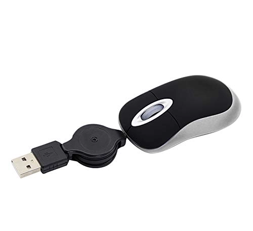 Mini Retractable Travel Optical Mouse - Wired