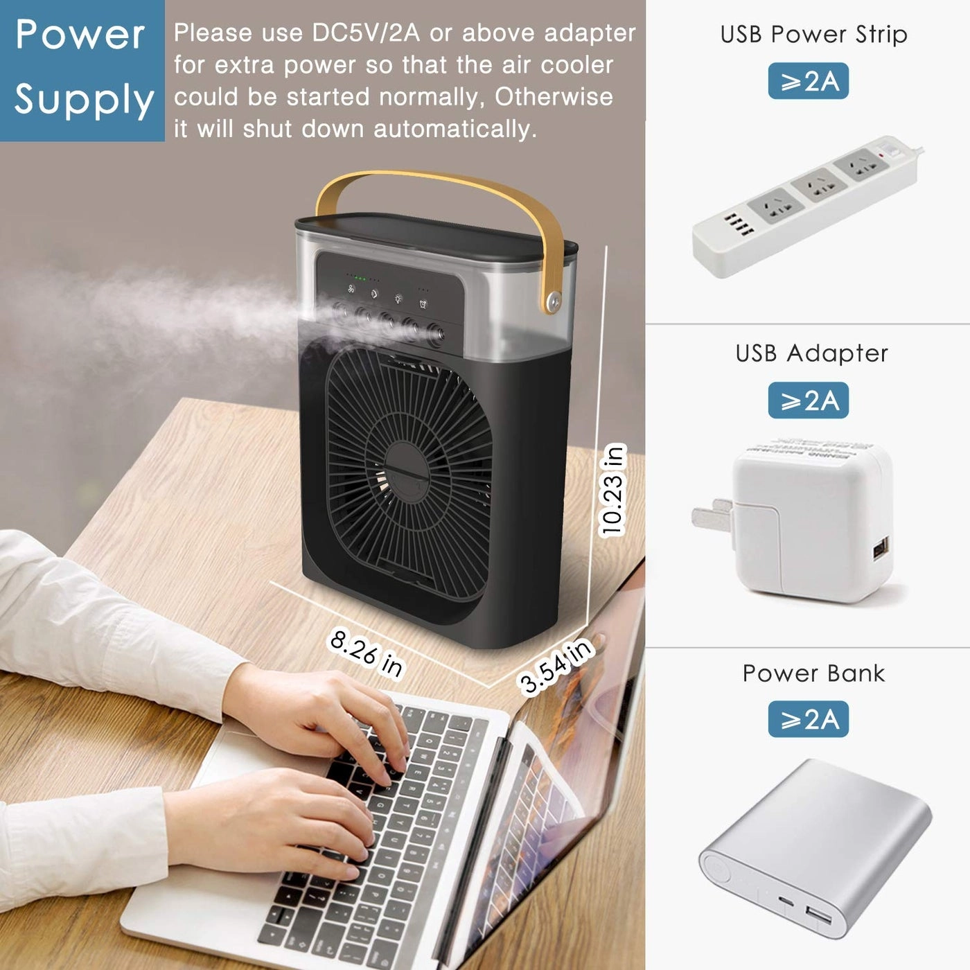 Portable Air Conditioner - USBpowered mini desk fan