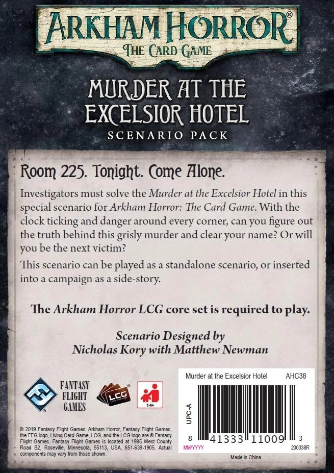 Arkham Horror LCG: Murder at The Excelsior Hotel